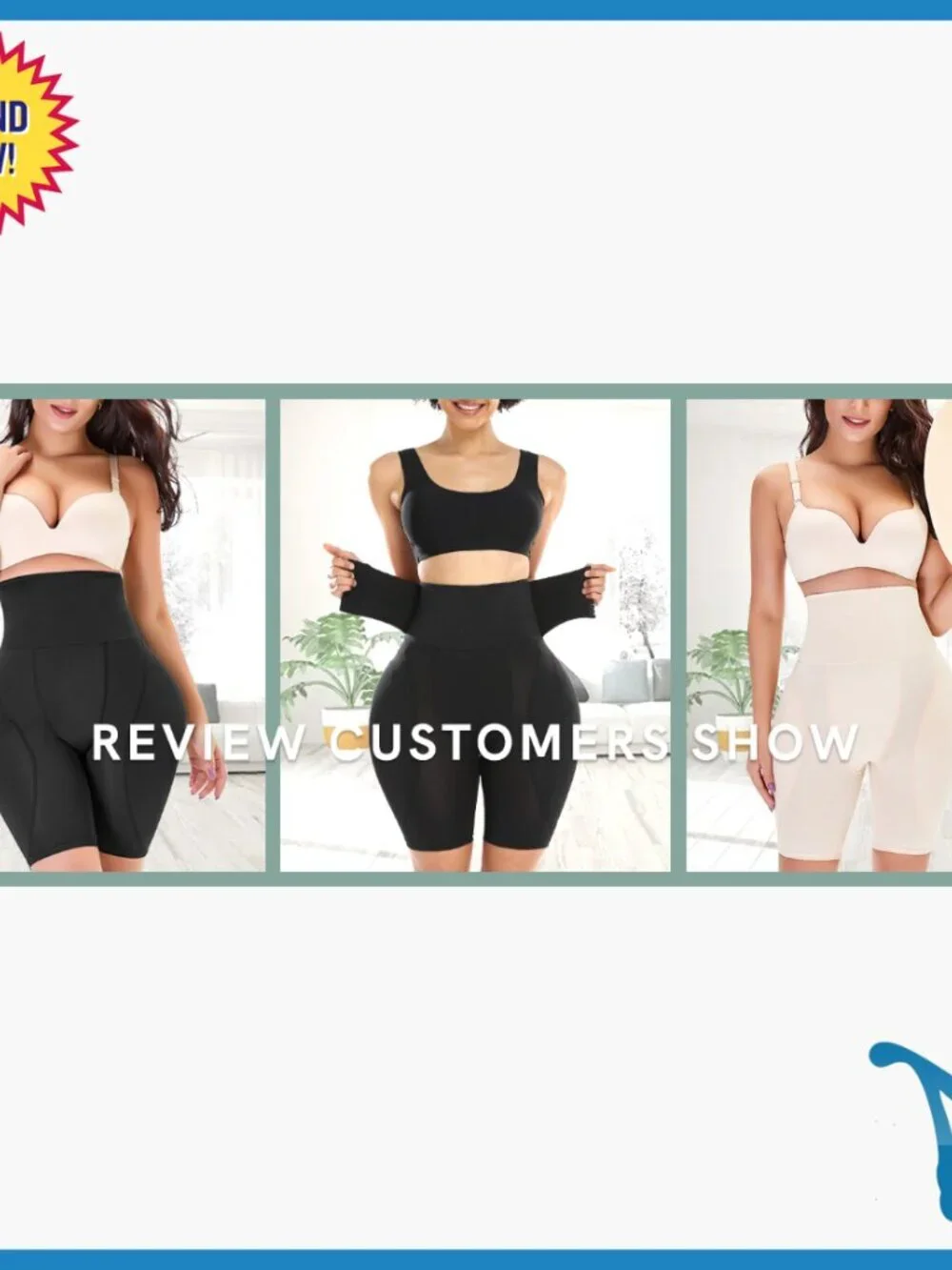 High Waist Shapewear Tummy Control Butt Lifting Shorts with Removable Pads